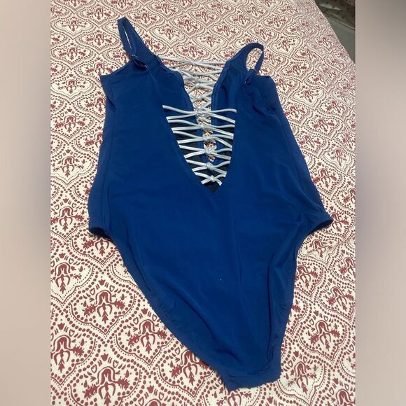 Bleu by Rod Beattie Blue Strappy One-Piece Swimsuit Women's Size 18W - Picture 4 of 5